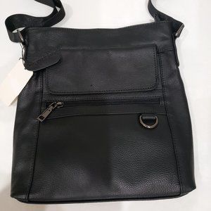 Men's Genuine Leather crossbody bag 11x10x2" w/47 inch adjustable shoulder strap
